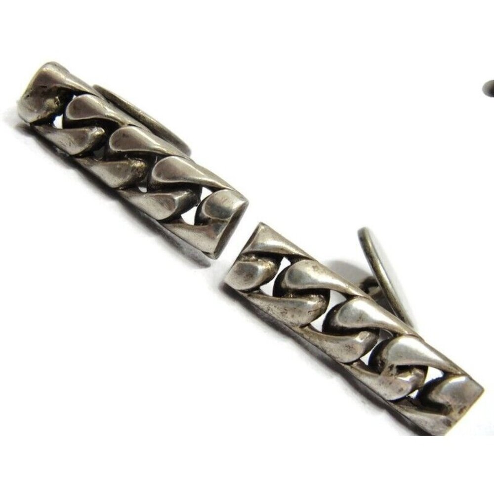 Vintage 925 Solid Link Cufflinks Sterling Wedding… - image 1